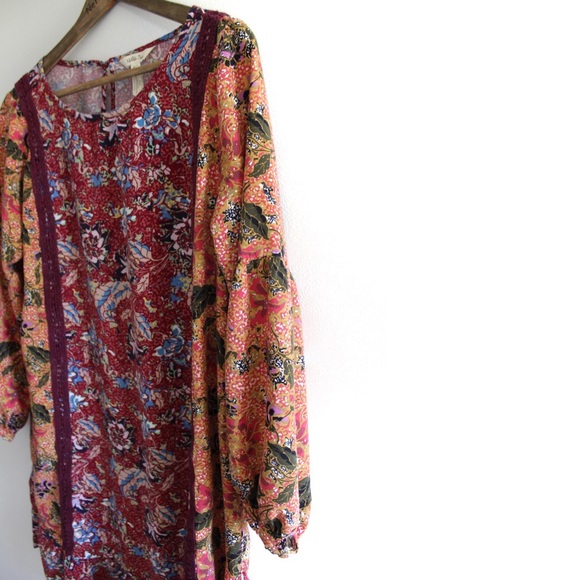 Matilda Jane Mixed Pattern Boho DressLarge Preowned - Picture 5 of 10